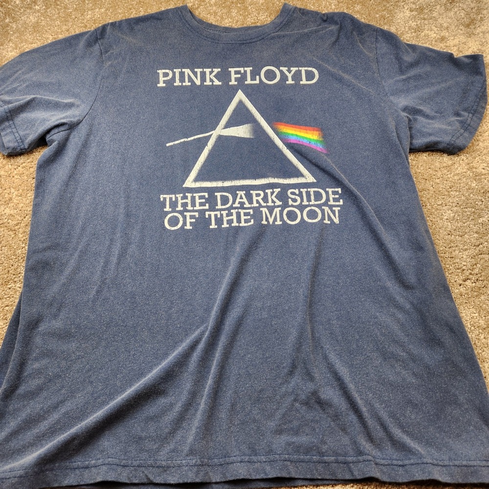 Pink Floyd Dark Side Of The Moon 50th Anniversary T-Shirt Mens XL Blue Heather